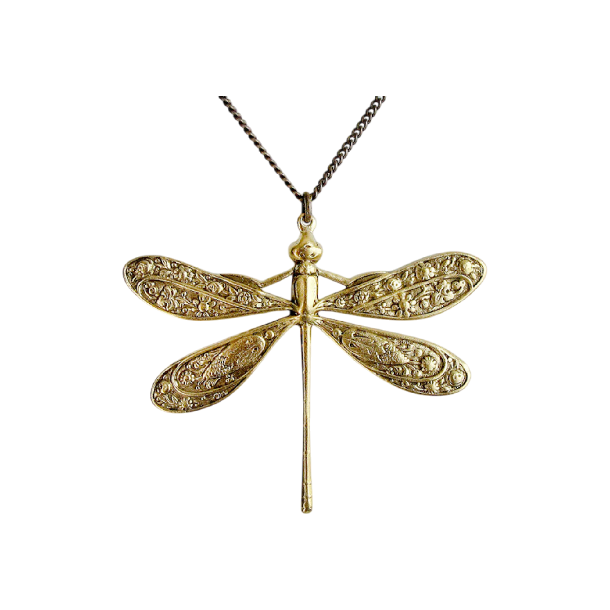 Golden Dragonfly Necklace - Premium product from Ornamental Things collection