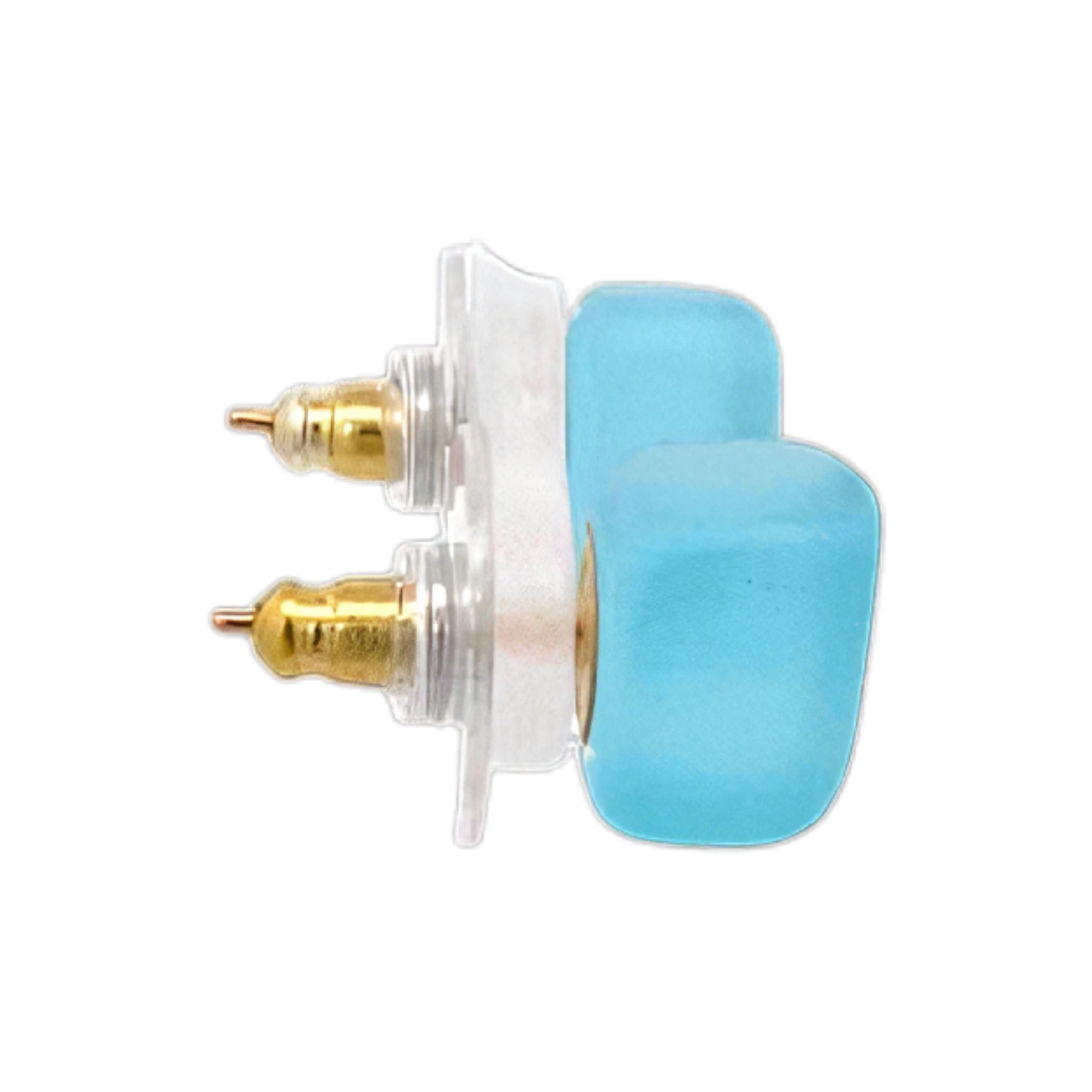 Cube Stud Earrings-Gold - Premium product from Smart Glass Recycled Jewelry collection