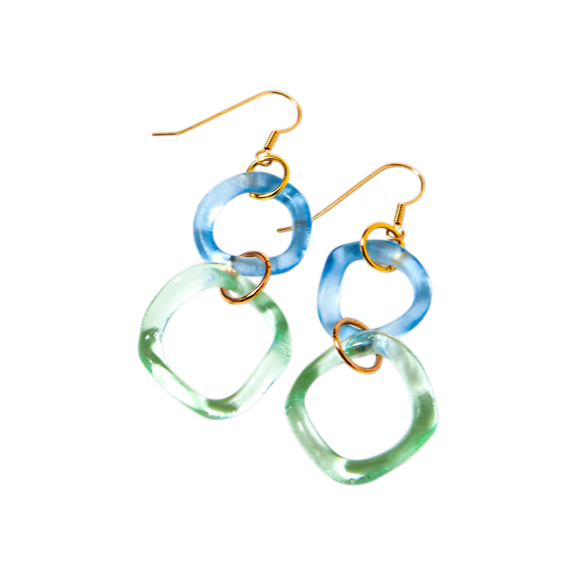Double Dangle Wave Earrings - Premium product from Smart Glass Recycled Jewelry collection