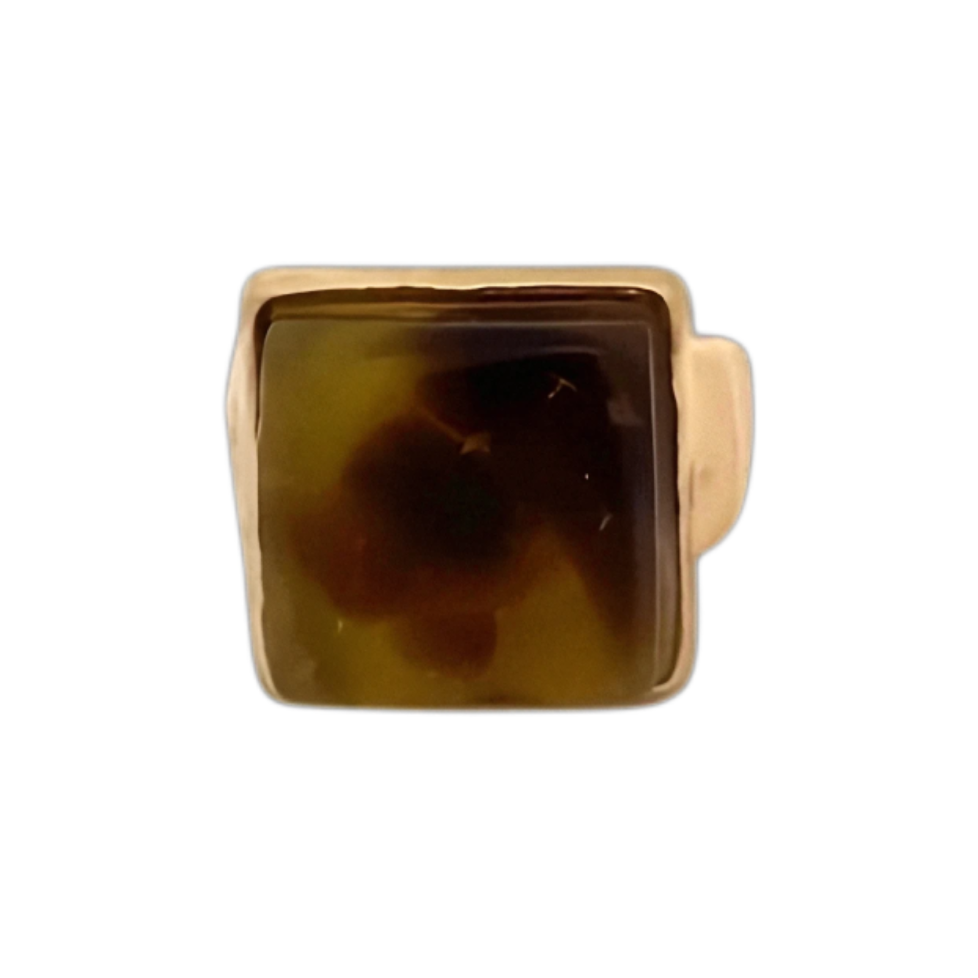 Tortoise Mosaic Cube Gold Ring - Premium product from Smart Glass Recycled Jewelry collection